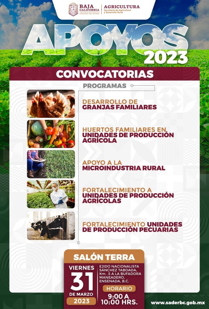 Convocatoria de apoyos para el campo 2023